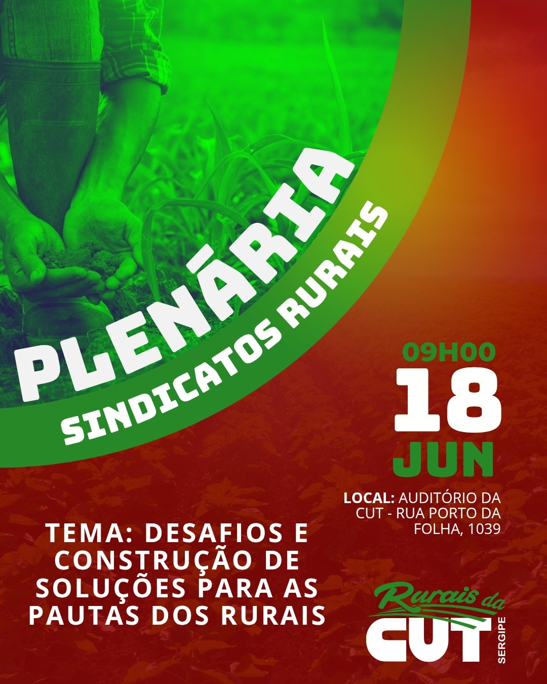 CUT convida o campo para a Plenária dos Sindicatos Rurais no dia 18 de junho