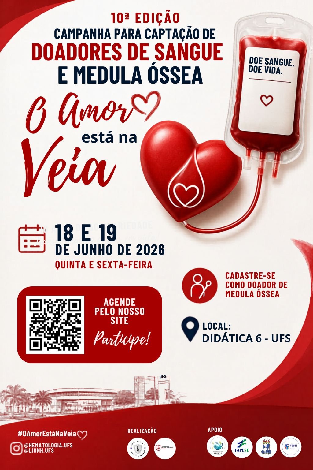 UFS recebe 10ª edição da campanha de doação de sangue e medula óssea “O Amor Está na Veia”
