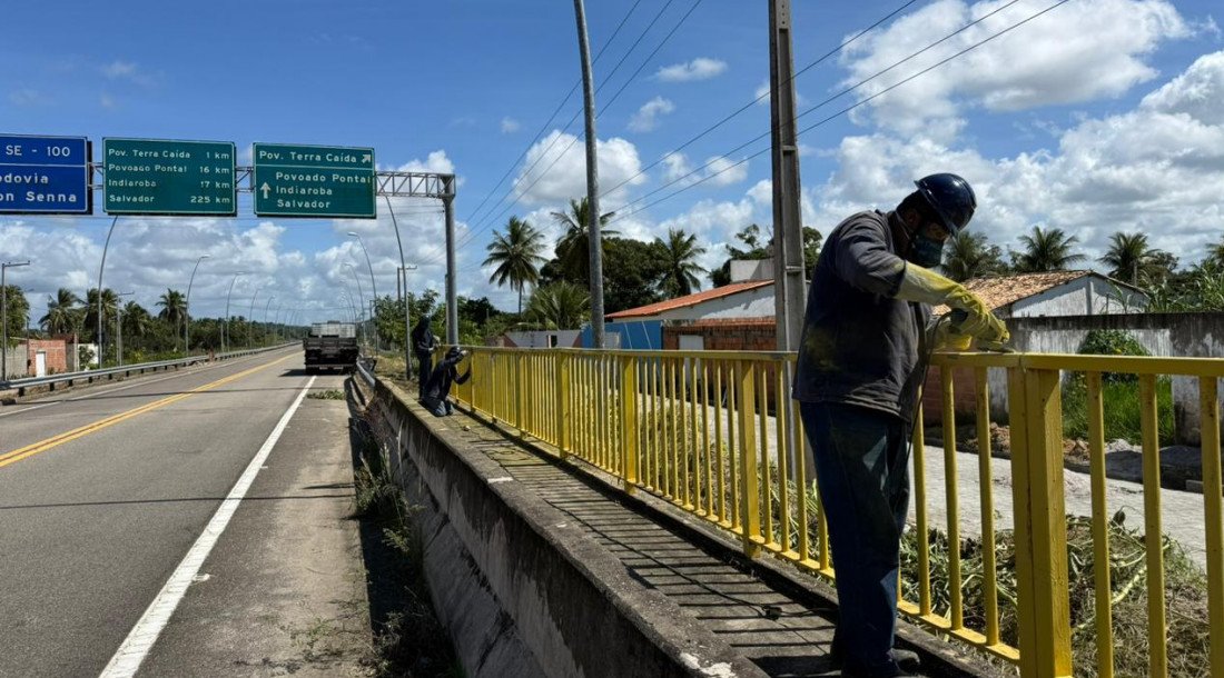DER/SE inicia a recuperação de guarda-corpos da Ponte Gilberto Amado