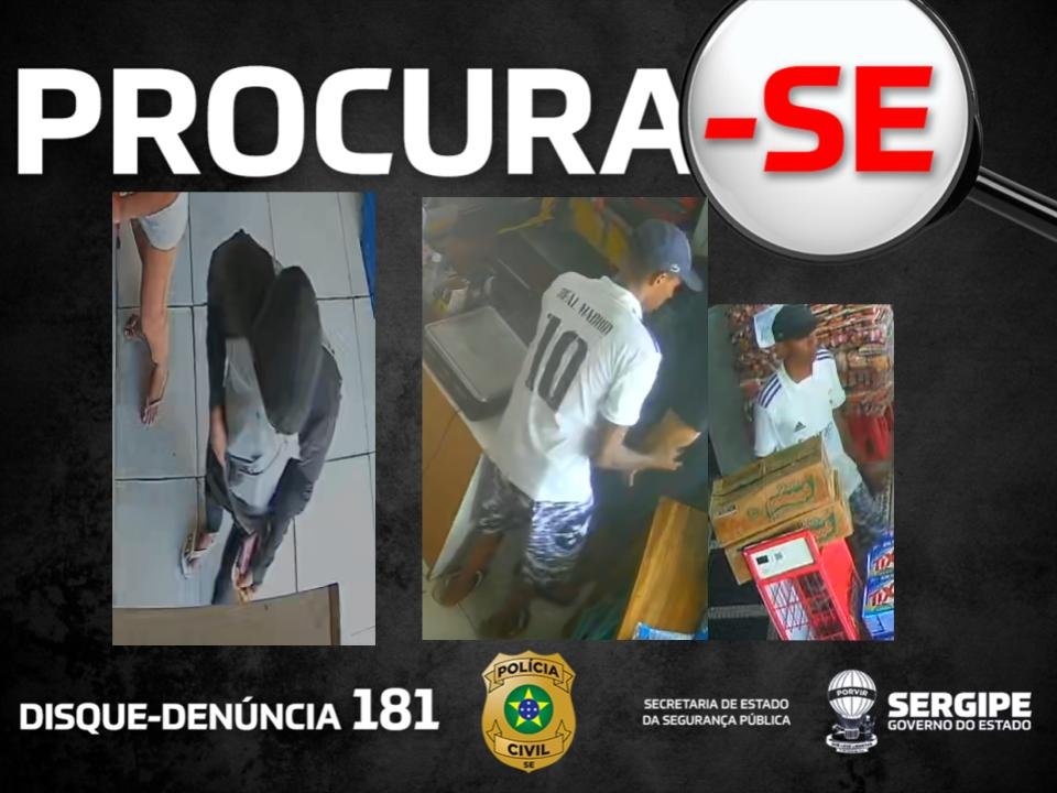 POLÍCIA CIVIL DIVULGA IMAGENS DE SUSPEITOS DE ROUBO EM ESTABELECIMENTO COMERCIAL EM  SOCORRO