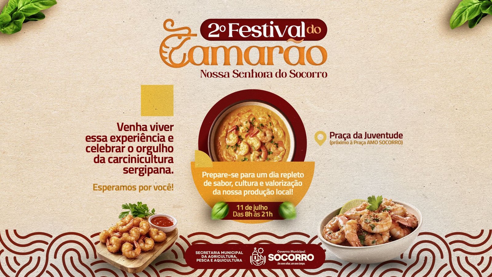PREFEITURA DE SOCORRO PROMOVE A 2º FESTIVAL DO CAMARÃO NESTE SÁBADO, NO CONJUNTO MARCOS FREIRE II