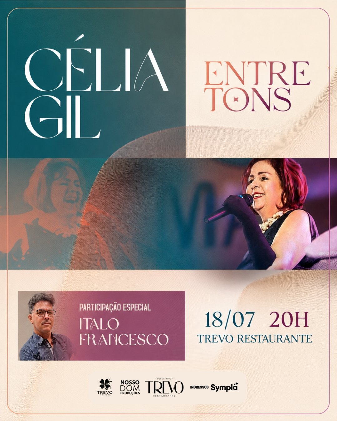 Célia Gil apresenta “Entre Tons”, no Restaurante Trevo, em Aracaju
