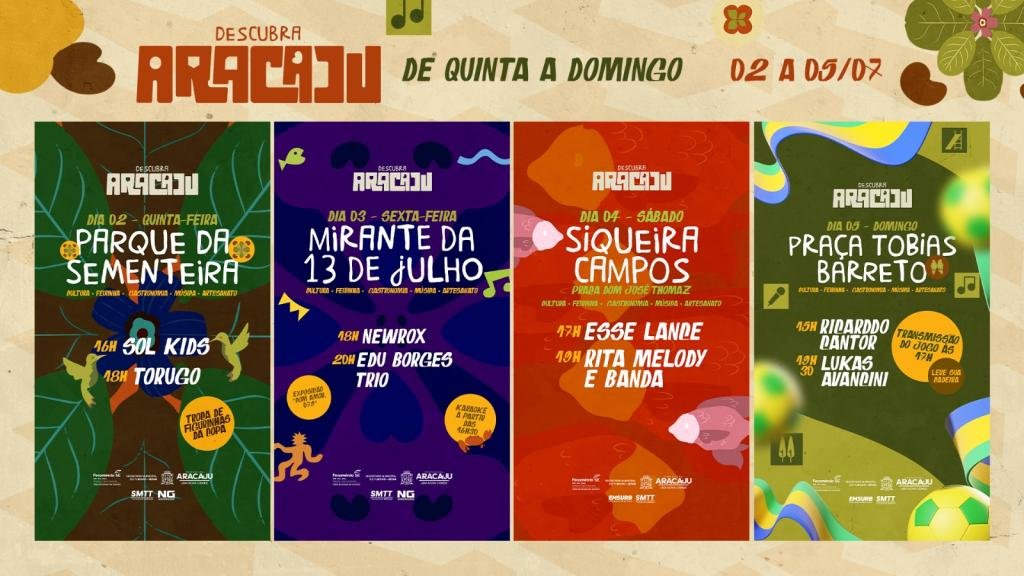 DESCUBRA ARACAJU LEVA PROGRAMAÇÃO GRATUITA A QUATRO REGIÕES DA CAPITAL; CONFIRA AQUI QUAIS OS LOCAIS
