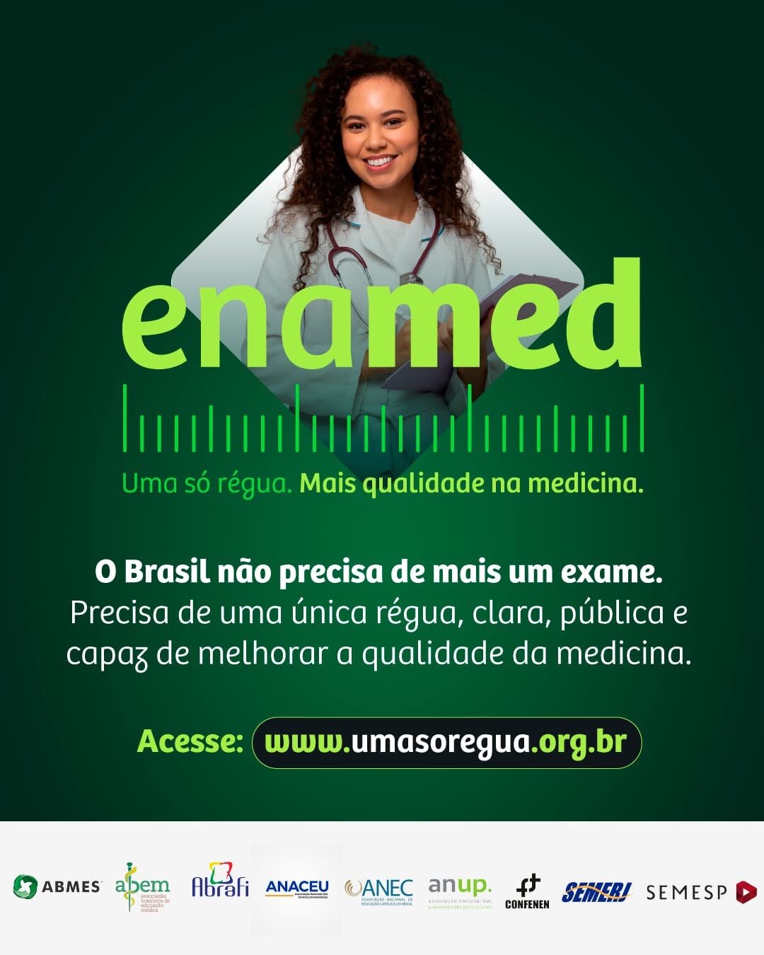 Associações defendem o Enamed como régua única para avaliar formação médica