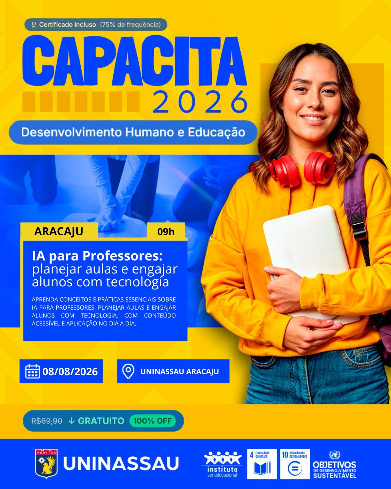 Instituição promove capacitação gratuita em IA para professores em Aracaju