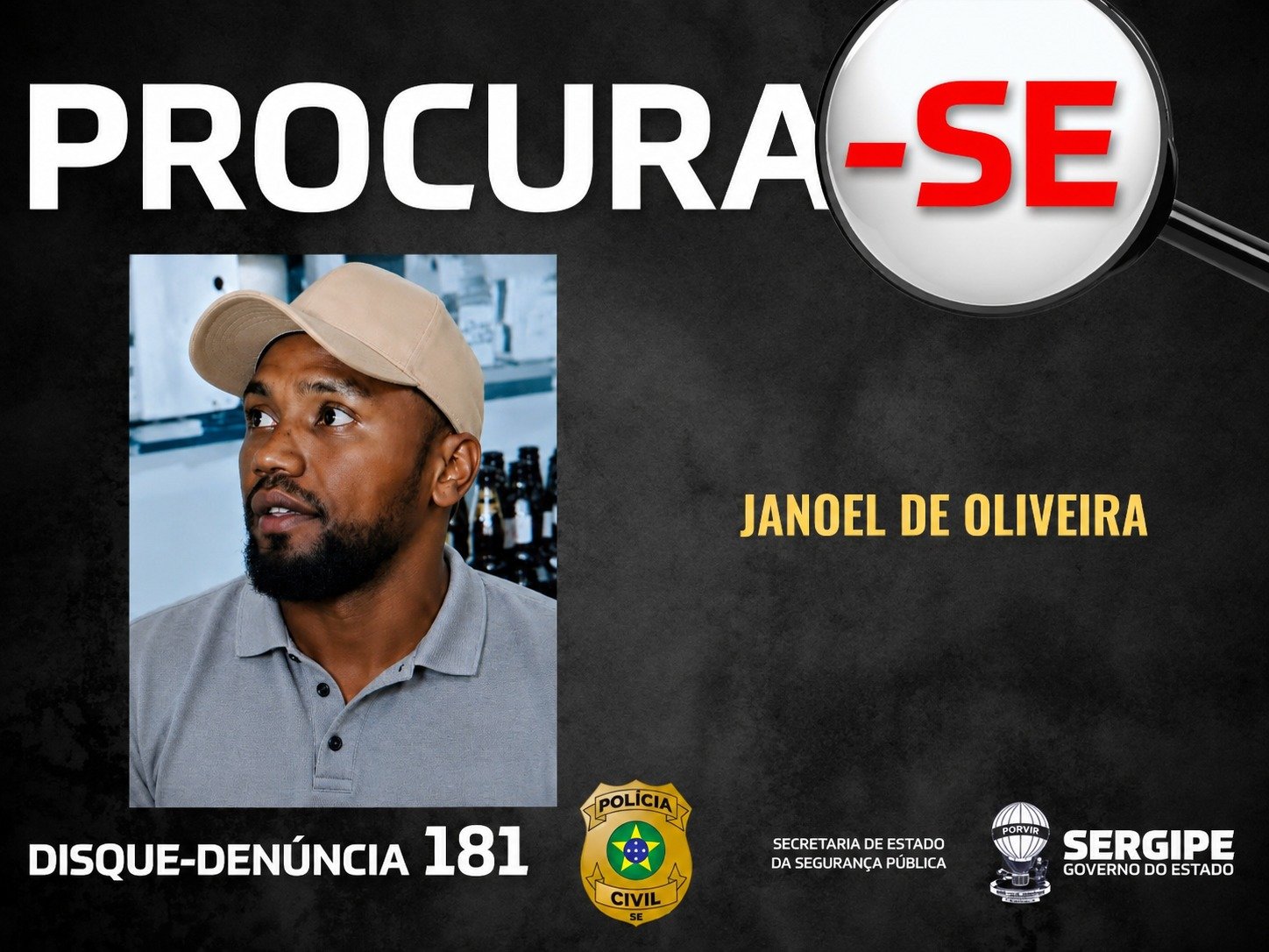 PC identifica suspeito de feminicídio em Boquim e pede ajuda para localizá-lo