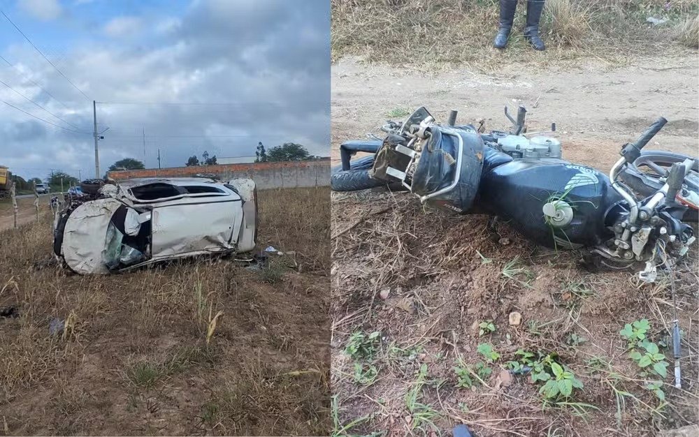 ACIDENTE ENVOLVENDO MOTOCICLETA E UM CARRO DEIXOU UMA PESSOA MORTA E OUTRA FERIDA NA RODOVIA SE-230