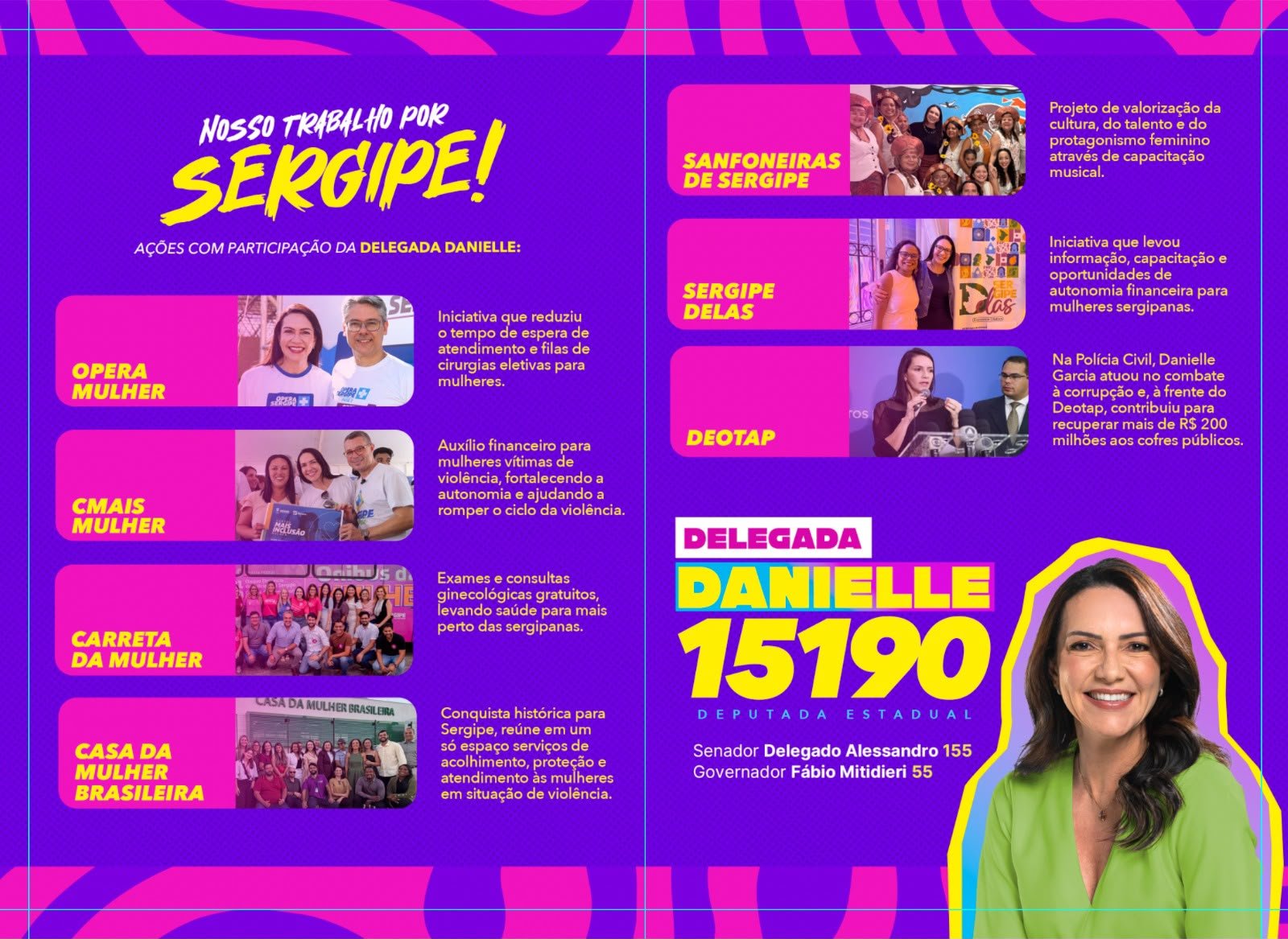 Danielle Garcia destaca ações e projetos voltados às mulheres em material de campanha
