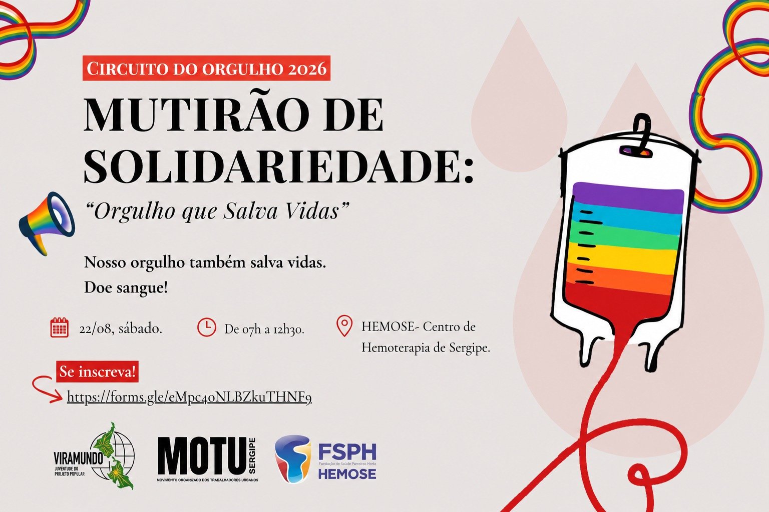 Motu e Viramundo mobilizam população para doação de sangue em Aracaju