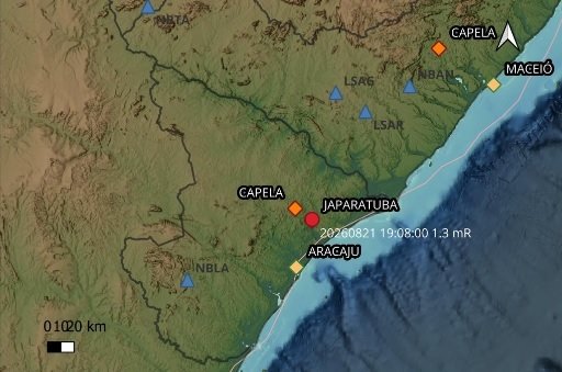 Tremor de terra de magnitude 1.3 é registrado no município de Japaratuba, diz LabSis/UFRN