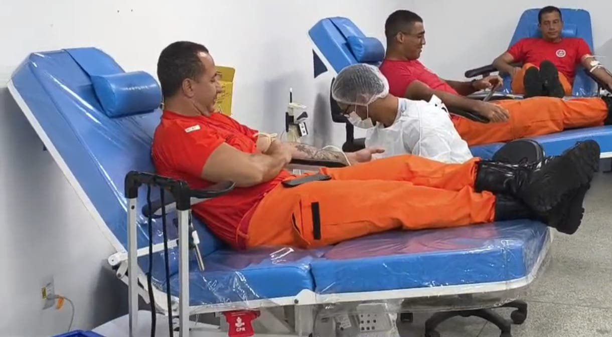 Corpo de Bombeiros realiza ação de doação de sangue no Hemose em Aracaju